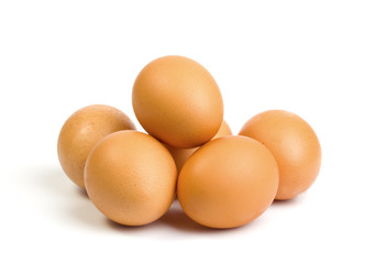 Eggs on a white background