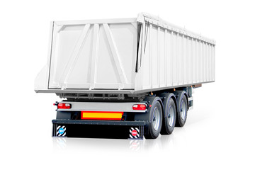 White trailer, truck