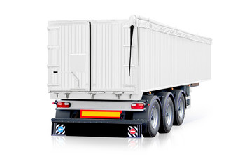 White trailer, truck