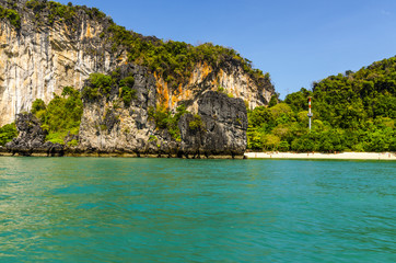 Cliffs into the sea Thailand