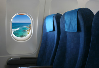 airplane seat and window - 50750545