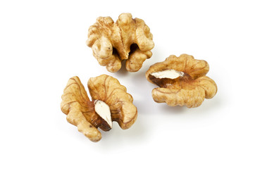 Walnuts, isolated over white