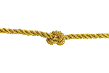 Knot tied on the gold rope