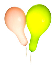 Brown and yellow balloons isolated