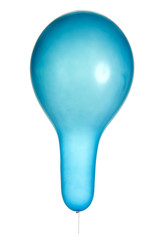Blue inflatable balloon on white