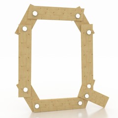 One letter wooden alphabet, isolated on white