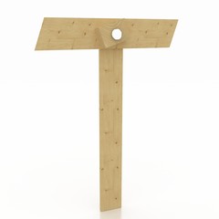 One letter wooden alphabet, isolated on white