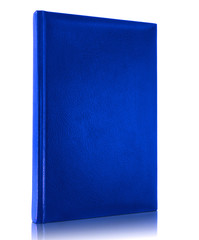 Blank blue book cover isolated on white background