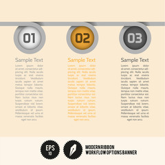 Modern Ribbon Workflow Options Banner - Vector Illustration - ca
