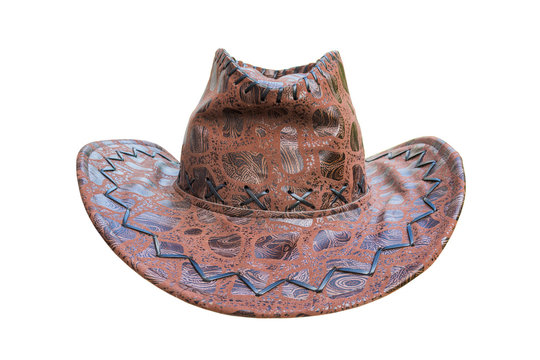 Old leather brown hat