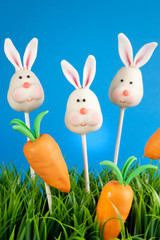 Bunny and carrot cake pops
