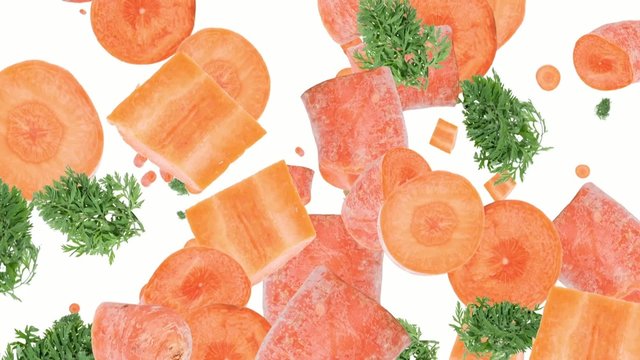 Falling Carrots as background video (with Alpha)