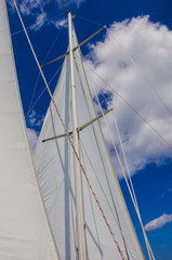 White Sail Against Blue Sky