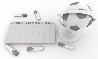 3D-model of a soccer ball in the shape of a globe - Powered by Adobe