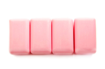 Four pink soap bars