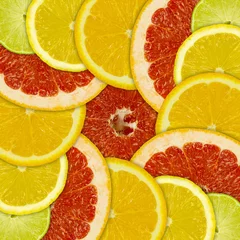 Türaufkleber Abstrakter Hintergrund von verschiedenen Zitrusfrüchten © macrowildlife