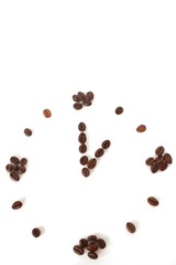 Coffee beans time concept idea