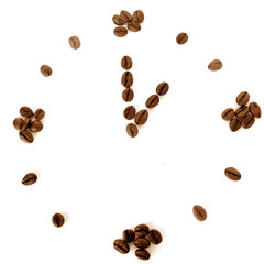 Coffee beans time concept idea