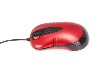 red mouse isolated on white background