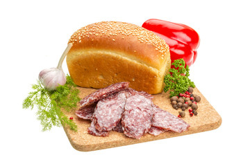 Fresh ripe salami