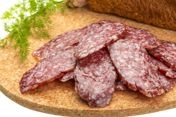 Fresh ripe salami
