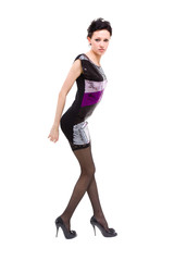 Fototapeta premium Full length of sexy woman in little dress