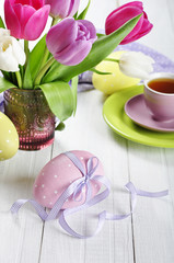 tulips and easter eggs