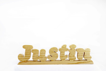 Wooden Name Justin