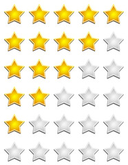 Fünf Sterne Bewertungssystem - Gold Grau