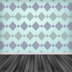 Empty room, interior with wallpaper.