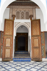 Arched entrance to the Bahia palace in Marrakech