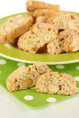 Aromatic cookies cantuccini isolated on white