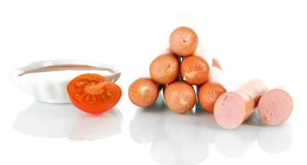 Yummy Sausages isolated on white