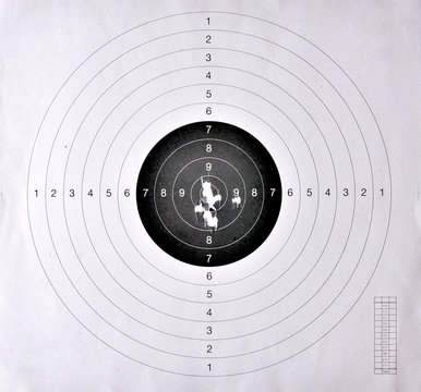 Holes in a shooting  target