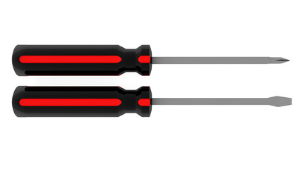 Fototapeta premium 3d screwdriver isolated on white background