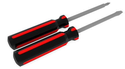 3d screwdriver isolated on white background