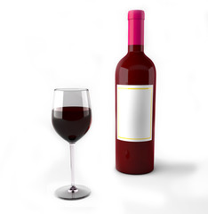 Red Wine bottle and glass
