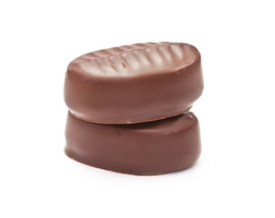 two chocolates with a stuffing