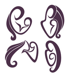 mothers love and maternity, vector collection of signs, symbols,