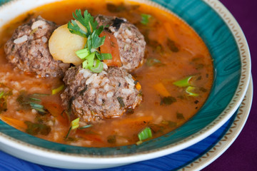 soup with meatballs