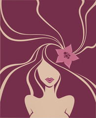 perfect hair and natural beauty, vector background