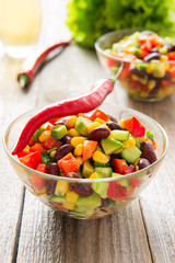 Mexican salad with hot pepper