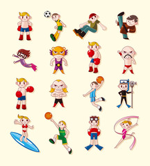 sport player icons set