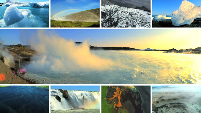 Montage Images Natural  Environmental Beauty Iceland