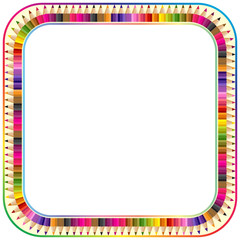 Frame made from color pencils, version with round corner - 50773510