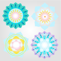 Mini mandalas iconsvector set