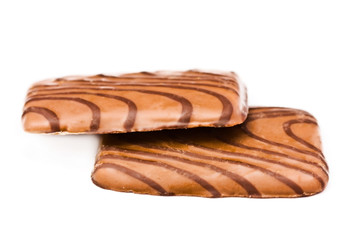 chocolate cookies, isolated on white