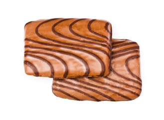 chocolate cookies, isolated on white