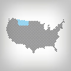 Montana in USA Karte punktiert