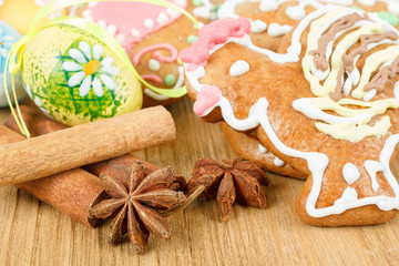 Easter gingerbreads and painted egg